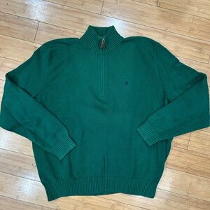 Ralph Lauren Men's Forest Green Zip-Up Sweater